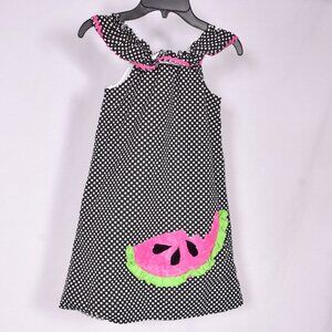 Whimsy Wear 100% Cotton Polka Dot Watermelon Dress Size 6
